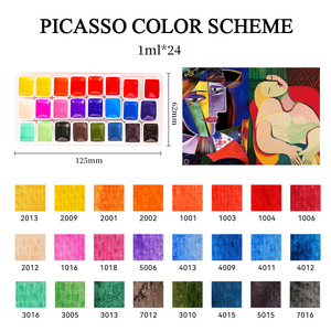 Pigmenti Solidi Glitterati in Contenitore di Plastica, 24 Colori da 1ml, Colori ad <span class=keywords><strong>Acquerello</strong></span> Solidi per Pittura Artistica Professionale - Product Image 6