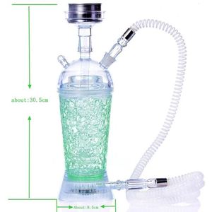 Cachimba portátil al por mayor para coche, mini pipa de acrílico con manguera en espiral y cuentas de gel azules, ideal para viajes y regalos. - Product Image 5