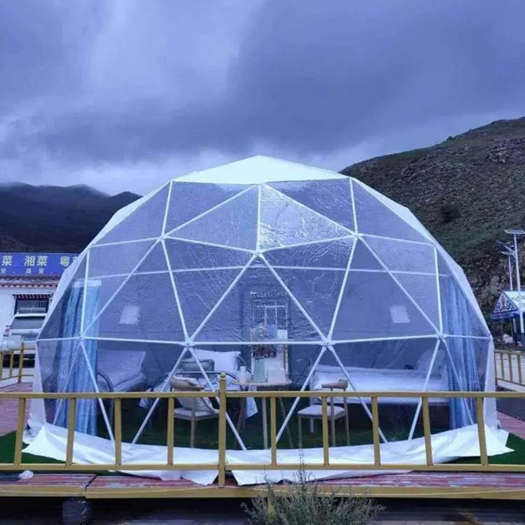 Tente igloo extérieure transparente en pvc, 6m/ 8m de diamètre, dôme pour 50 personnes, fête,