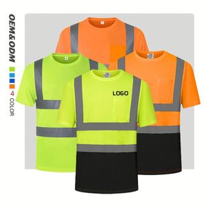 เสื้อทำงานนิรภัยแบบตาข่ายสีเหลืองส้มดำ แขนยาว ระบายอากาศได้ดี ระดับ Class 2 พร้อมแถบสะท้อนแสงสูง 5 ซม. แบบกำหนดเองได้ - Product Image 2