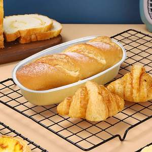 Récipient de restauration personnalisable de 350ml plateau ovale en <span class=keywords><strong>aluminium</strong></span> doré recyclable avec couvercle en PP pour la cuisson des gâteaux et des tartes - Product Image 6