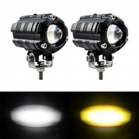 Phare LED Super Lumineux pour Moto, Projecteur à Lentille, Lumière Anti-Brouillard Blanc Naturel, Lampe Auxiliaire de Conduite pour VTT