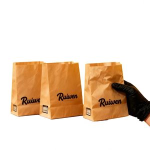 Sacs en papier kraft brun recyclé en gros pour l'emballage d'épicerie, de sandwichs, de plats à emporter et de restauration rapide - Recyclables - Product Image 3