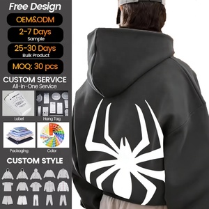 Sweat à capuche Spider Worldwide 1.1 avec imprimé surdimensionné et coupe ample, 440 GSM, 81% coton, 19% polyester, pour hommes - Product Image 2