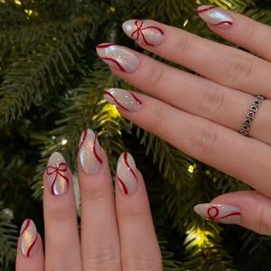 Искусственные ногти на заказ с французским маникюром, многоразовые, накладные, оптом, с упаковкой - Product Image 3