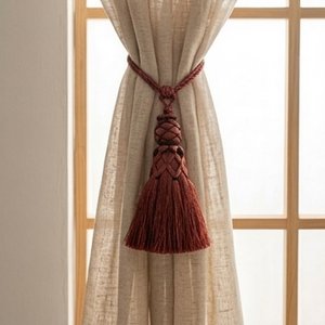 Tieback Tassel Curtain Holder <b>Red</b> 100% Rayon Decorative Fringe for Window Drapes - Product Image 1