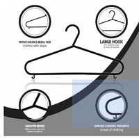 Vente en gros de cintres antidérapants noirs en plastique pour vêtements et accessoires pour garde-robe et vaisselle Organisateur de vêtements