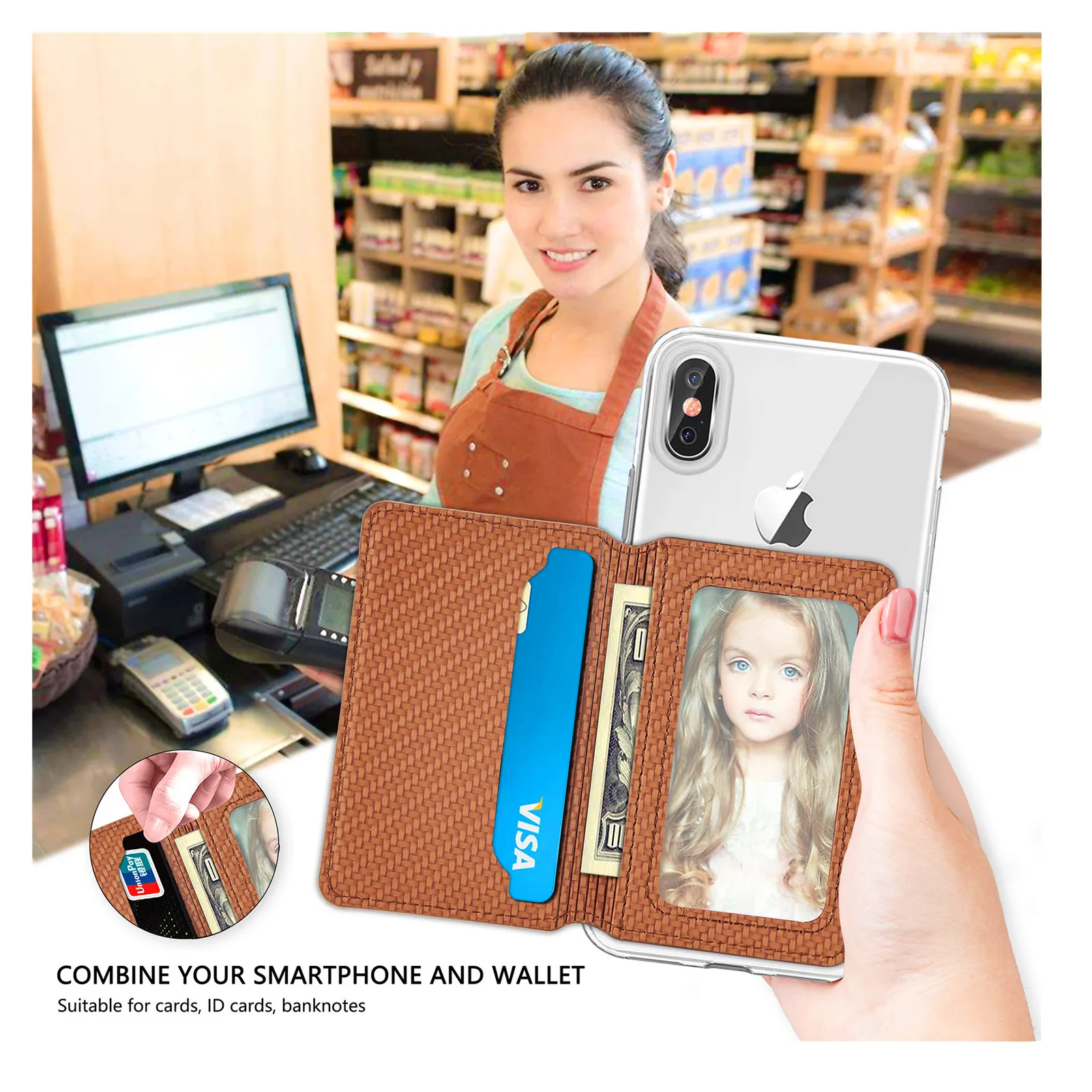 new arrival custom magnetic card holder wallet mobile phone cases magnetic card holder for iphone