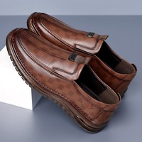Nouvelles chaussures décontractées pour hommes en PU à enfiler, respirantes, à semelle souple antidérapante, bout rond, semelle extérieure en caoutchouc, style Dad Shoes, vente en gros