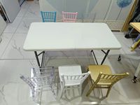 Chaise Chiavari rose pour enfants, tables et chaises pour fête d'anniversaire d'enfants, mobilier pour fête