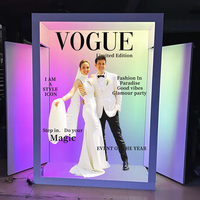 Cabina de Fotos Vogue para Fiestas de Cumpleaños con Entrega Rápida, Video Selfie, Accesorios Gratuitos, Cabina de Fotos Abierta para Fiestas
