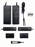 Chargeur au lithium 42V 88W avec connecteur XLR 3 broches pour trottinette électrique et fauteuil roulant, performance stable, résistant au feu