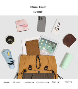 Sac à dos de voyage unisexe grand format, imperméable, pour l'extérieur, avec logo personnalisé, en polyester, fermeture éclair originale, sac à dos scolaire tendance - Product Image 4