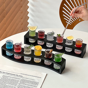 Ensemble de 6 verres à shot en bois gravés personnalisés avec logo de luxe, verres à shot fantaisie pour alcool et <span class=keywords><strong>tequila</strong></span> - Product Image 3