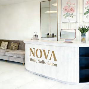 Letreros Luminosos de Lujo con Halo Dorado Cepillado, Letras Retroiluminadas de Acero Inoxidable 3D para Recepción de Salón de Belleza y Decoración de Boutique - Product Image 5