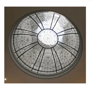 Temizle lekeli kurşunlu cam kubbe tavan çatı pencereleri vitray ve kurşunlu cam panelleri takviye çelik cami