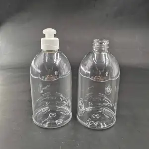 500ml PET Detergent Bottle In Round Shape For Dish Wash Liquid Soap Bottle Household Detergent Dispenser Container
