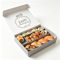 Boîte d'emballage personnalisée pour snacks et sushis, best-seller, en papier alimentaire avec fenêtre couleur, prix usine, emballage chocolat pour sushis