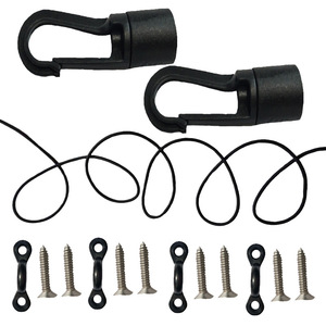 Ganchos de remolque tipo C de acero con cuerda elástica para almacenamiento de kayaks y embarcaciones, 2 orificios - Product Image 3