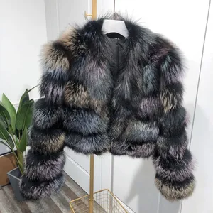 Оптовая продажа, новый дизайн на заказ, зимняя теплая Модная красочная верхняя одежда, роскошная одежда, женские куртки, пальто из Меха чернобурки