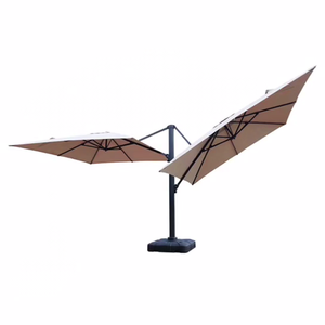 <span class=keywords><strong>Parasol</strong></span> de plage double en aluminium de haute qualité avec couvercle étanche Parapluie droit à commande manuelle en matériau Oxford - Product Image 5