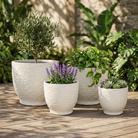 Pot de fleurs en GRC léger, fait main, écologique, résistant aux intempéries, pour intérieur et extérieur, en béton