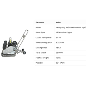 Compacteur à plaque vibrante de 95 kg avec moteur Briggs & Stratton de type 170 5,5 CV pour la construction, la construction de routes, la compactation des sols - Product Image 5