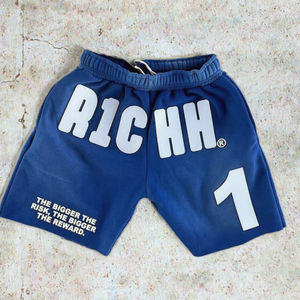 Pantalones Cortos Personalizados para Hombre, Estilo Francés, de Algodón Grueso, Estilo Urbano, Vintage, Desgastados, Decolorados al Sol, Lavado Ácido - Product Image 3