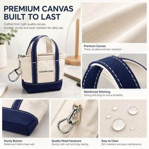 Mini sac fourre-tout porte-clés prêt à offrir avec breloque personnalisée pour sac, idéal pour sac à dos, cadeau d'entreprise ou de fête - Product Image 4