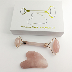 Factory Wholesale Xiuyan Facial Massage <b>Jade</b> <b>Roller</b> Gua Sha Set with Box Beauty <b>Roller</b> Guasha Rose Quartz - Product Image 2
