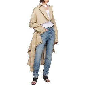 Женский двубортный тренчкот цвета хаки, модный дизайнерский Повседневный осенний непродуваемый плащ высокого качества, оптовая продажа - Product Image 5