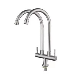 Robinet de cuisine au design moderne <span class=keywords><strong>à</strong></span> double poignée Robinet d'eau chaude et froide Fabrication chinoise Robinet d'eau Offre Spéciale <span class=keywords><strong>à</strong></span> bas prix - Product Image 3