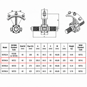219mm Schneckenförderer Zwischenlager-Aufhängung für LSY <span class=keywords><strong>VAM</strong></span> SICOMA Kompatibel Präzisions-Druckguss Aluminium 90741 - Product Image 3