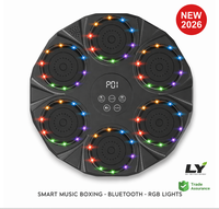 Machine de boxe musicale intelligente murale, cible électronique lumineuse LED pour entraînement de frappe, pour enfants et adultes, salle de sport à domicile, 6 pads Bluetooth