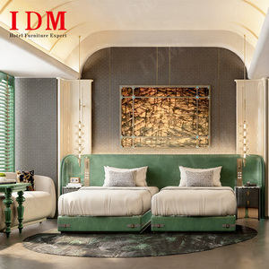 IDMサプライヤーカスタムデザインモダン佛山ホテル寝室セット家具高級クラシックキングサイズベッド3 5つ星ホテル用 - Product Image 1