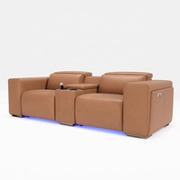 Fauteuil électrique moderne pour la maison ou l'hôtel, canapé de cinéma en cuir rouge vin réglable et luxueux pour home cinéma, fabriqué en bois