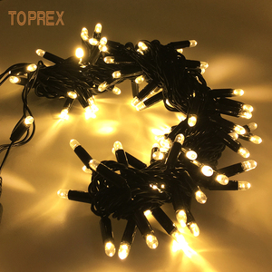 Guirlandes lumineuses extérieures en fil noir, 10m, 100 LED, pour Noël et les fêtes, éclairage commercial pour arbres - Product Image 1