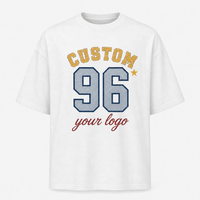 T-shirt surdimensionné 100 % coton 220 g/m² pour homme, impression par transfert thermique avec logo personnalisé, col rond, vente en gros, usine en Chine