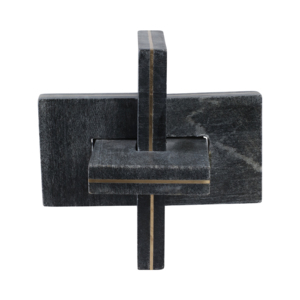 Scultura Geometrica in Marmo e Ottone a Nodo, Oggetto Decorativo Moderno in Pietra Intrecciata per Decorazione di Mensole - Product Image 4