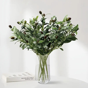Branches d'<span class=keywords><strong>olivier</strong></span> artificielles de qualité supérieure, verdure synthétique réaliste pour hôtel de luxe, hall, restaurant, vase - Product Image 5