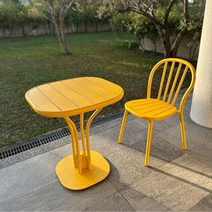 Fait dans la chaise latérale empilable en métal de style européen de Taïwan pour le mobilier extérieur en aluminium - Product Image 5
