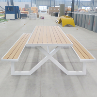 Usine de design moderne personnalisé Patio Table à manger 6 places commerciale Enfants Table de pique-nique blanche avec chaise