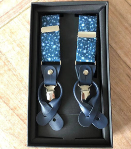 Penyangga elastis dapat disesuaikan pria dengan detail kulit elegan suspender PU ukuran kustom dalam kotak hadiah elegan - Product Image 5