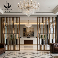 Paravent de luxe personnalisé en acier inoxydable 304 pour la décoration et la séparation d'espace, idéal pour les projets de hall d'hôtel et d'appartement
