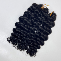 Extensions de cheveux humains 100% naturels, pré-séparées, sans nœuds, pour tresses, style Deep Wave Feather Crochet et Water Wave Feather Line
