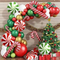 Kit d'arche de ballons en feuille d'aluminium Étoile de Noël, en Mylar et latex, pour la décoration de fêtes d'hiver, de Noël et du Nouvel An