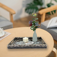 Plateau de service au design élégant, ensemble de plateaux décoratifs de luxe pour servir les aliments, plateau de table basse, plateau en plastique, vente en gros