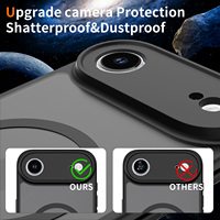 Casing HP iPhone 17 Air TPU+PC Anti Benturan, Sensasi Kulit, Pelindung Lensa, Penutup Belakang Matte dengan Cincin Magnetik