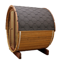 Sauna Barrel Outdoor 2-6 Orang Rumah Kayu Solid dengan Kompor Listrik Uap Ruang Sauna Mewah Outdoor untuk Rumah Taman Spa