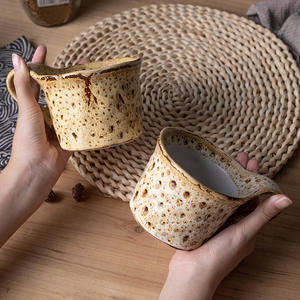 Tasse en céramique brûlée au four avec anse pour le thé de l'après-midi, le café, le lait, les flocons d'avoine, usage bureau et domicile, tasse individuelle - Product Image 2
